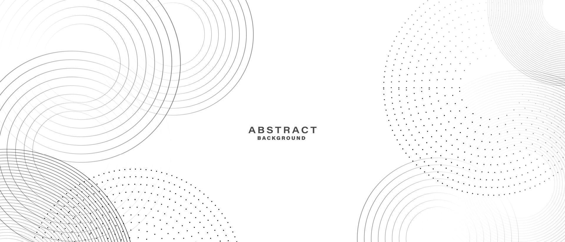 Abstract white background with black circle rings. vector