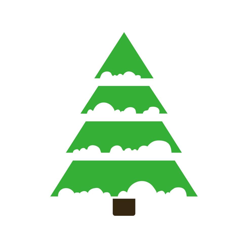 christmas tree minimalist logo design greeting card holiday vector