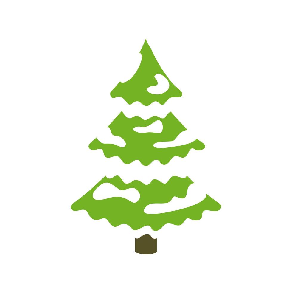 christmas tree minimalist logo design greeting card holiday vector