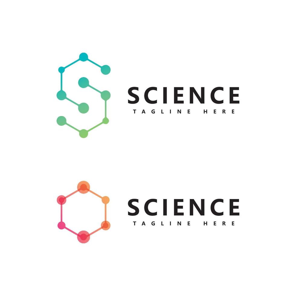 Molecule logo icon template for  science brand identity. vector