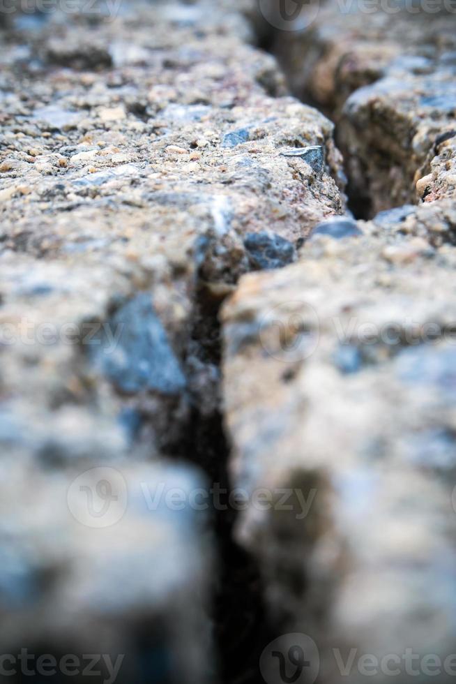 Cracked and separated of concrete floor photo