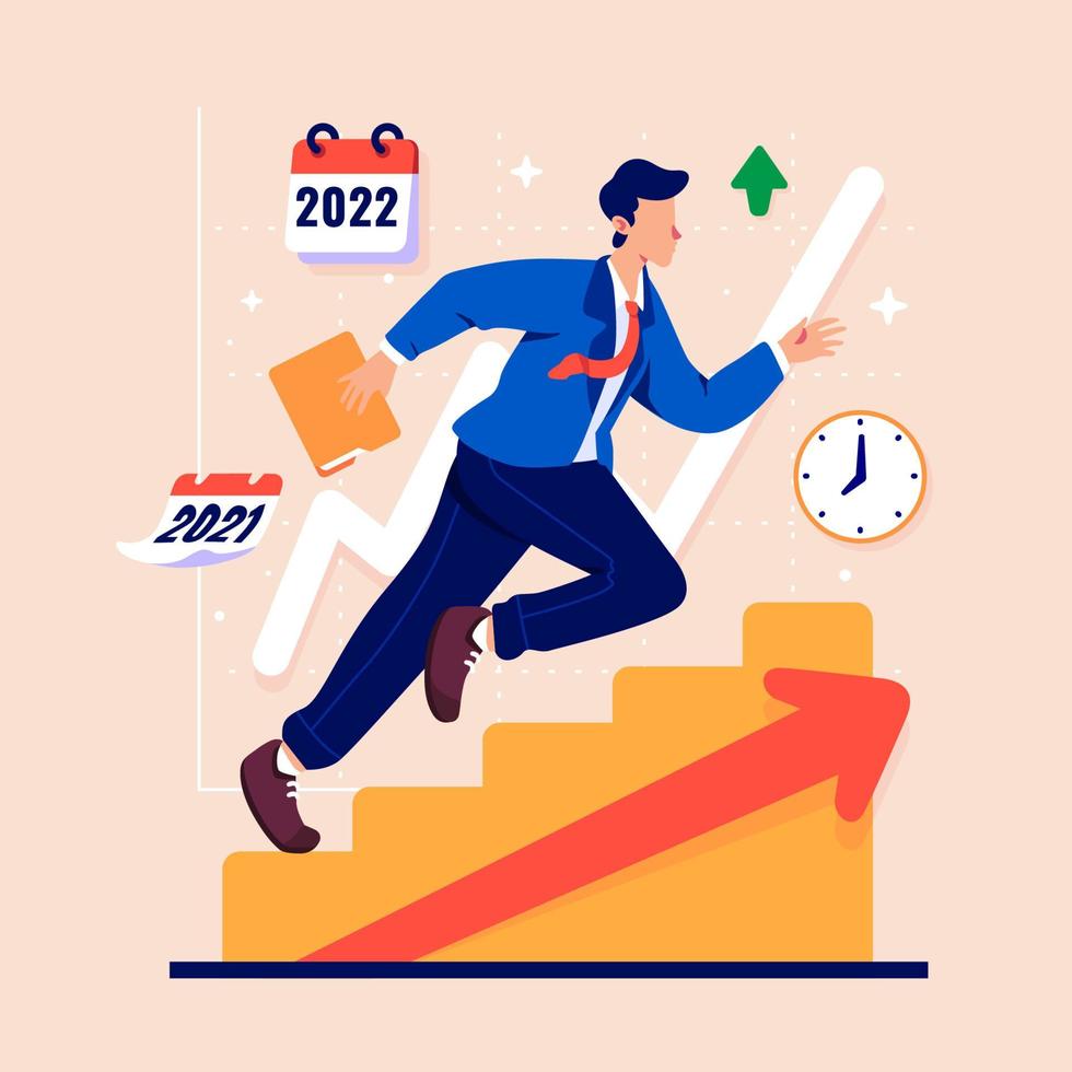 Climbing 2022 New Year Resolution Goals vector