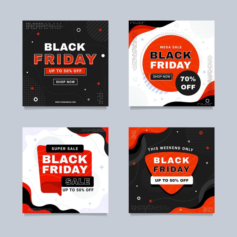 Black Friday Sale Social Media Posts Template vector