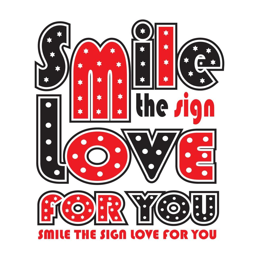 smile love vector illustration - editable - for girl shirt