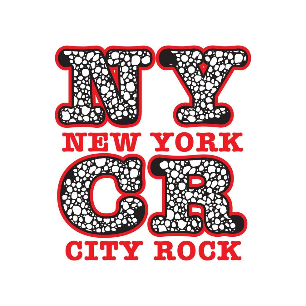 Ilustración de vector de rock de la ciudad de Nueva York - editable - para impresión de camisa de niña