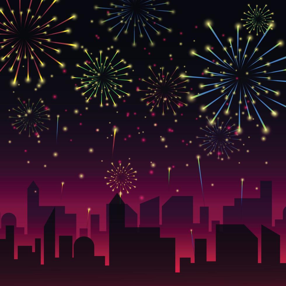 Colorful Fireworks Background vector