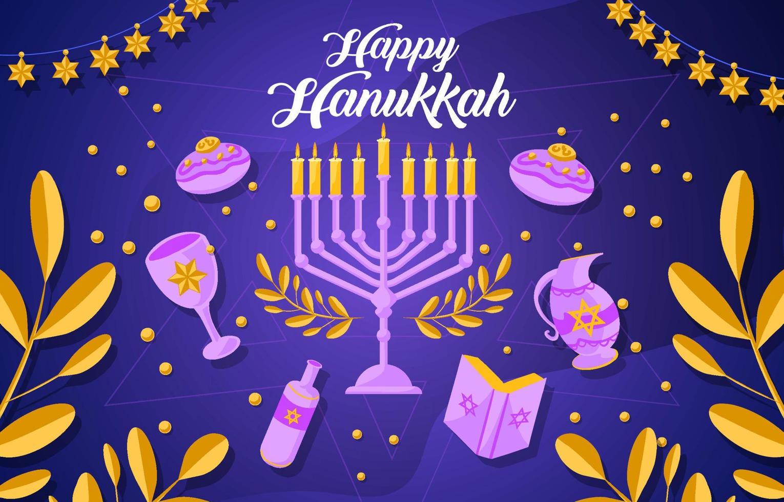 fondo feliz de la menorah de hanukkah vector
