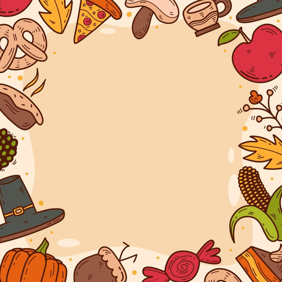 Hand Drawn Thanksgiving Background vector