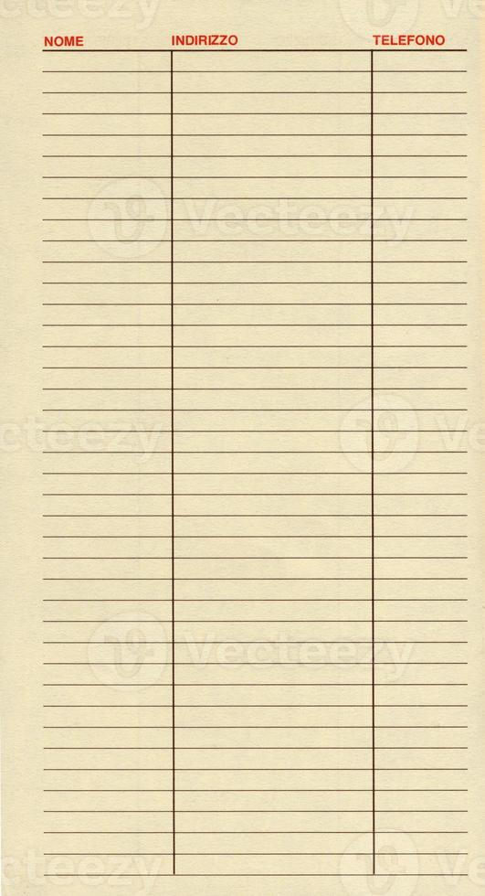 Blank address book photo