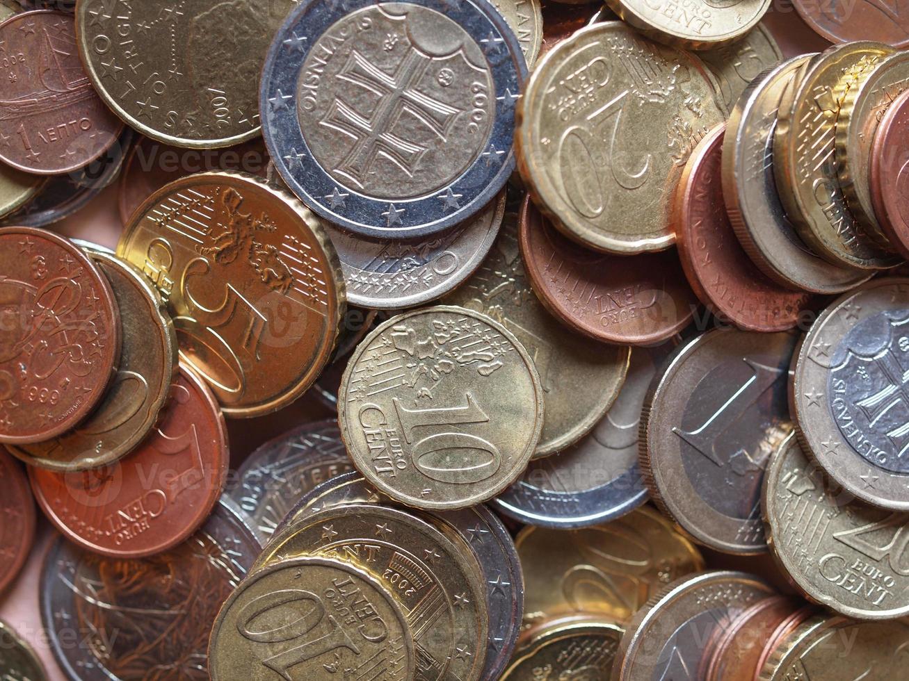 Euro coins background photo