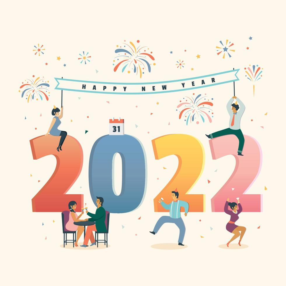 Happy New Year 2022 Concept vector