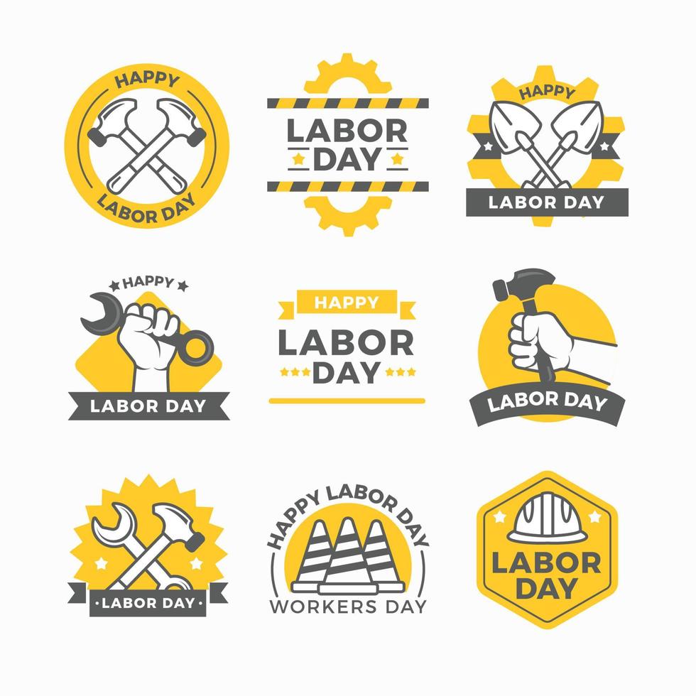 Set of Icons Celebrating Labors Day vector