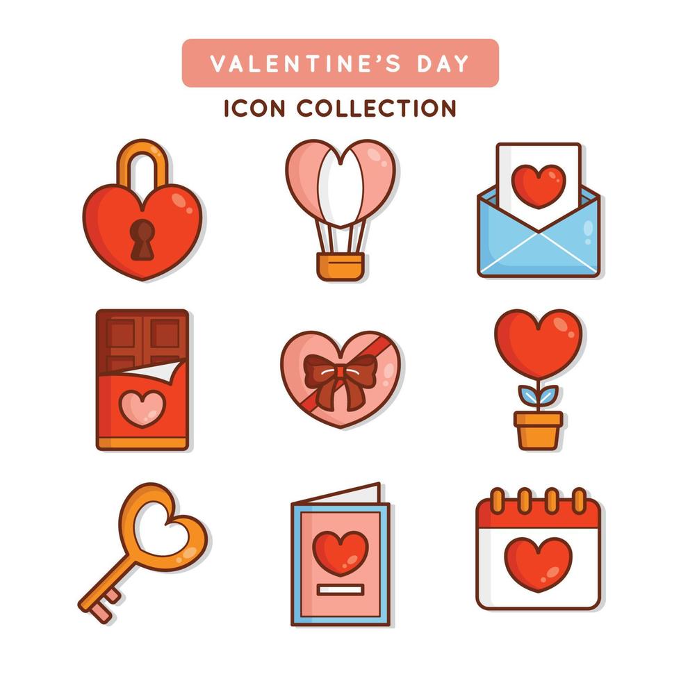 iconos de regalos y dulces de san valentín vector