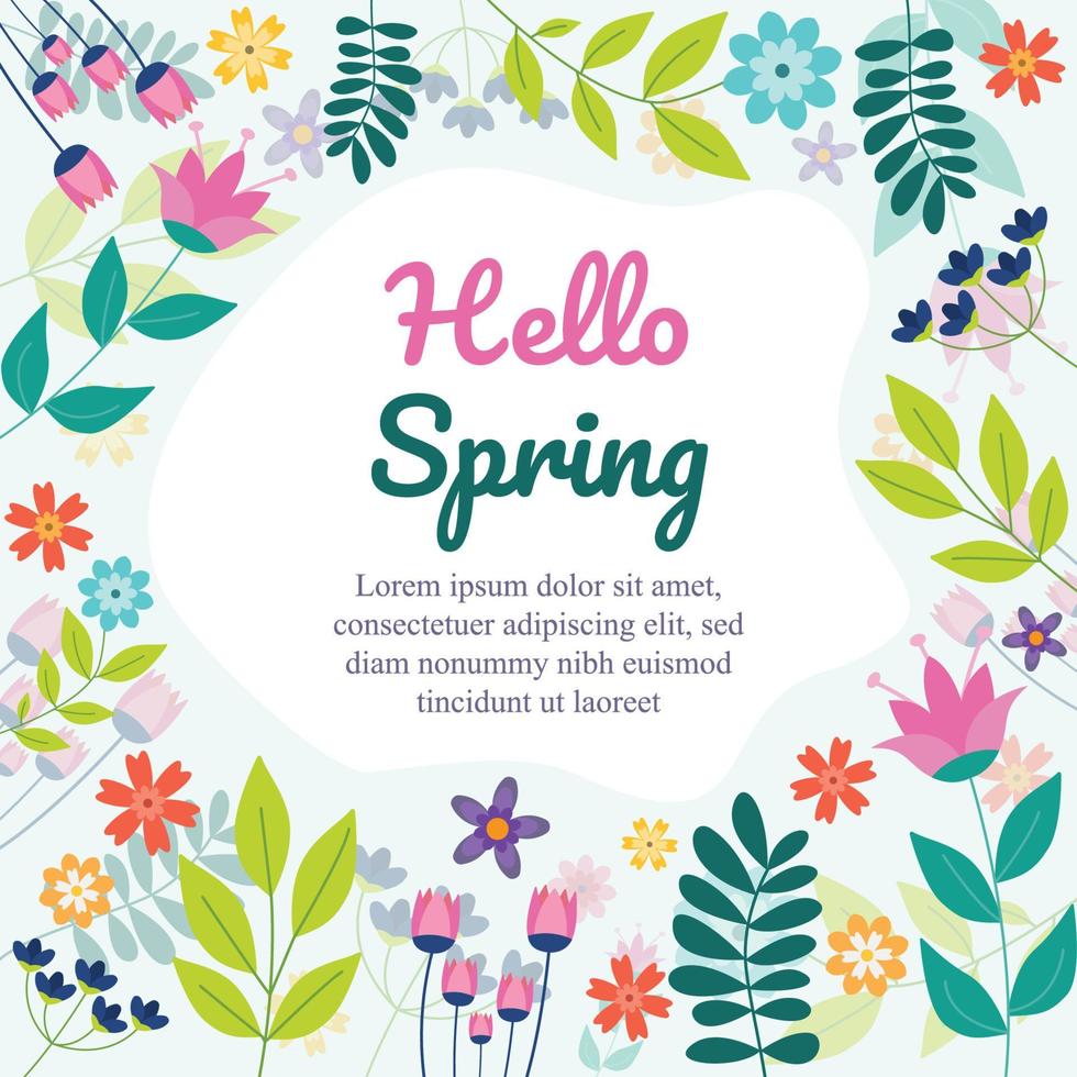 Smooth Light Spring Background With Greeneries and Flowers vector