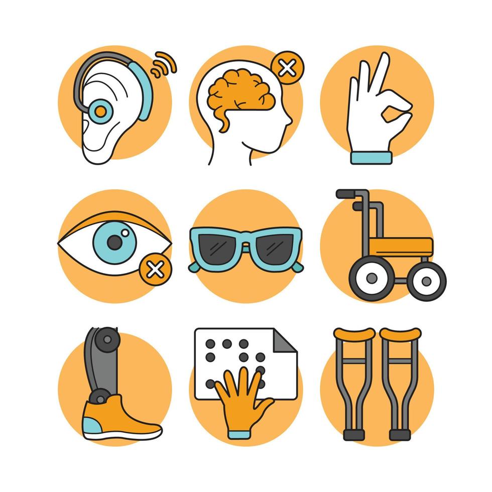 People with Disabilities Icons vector