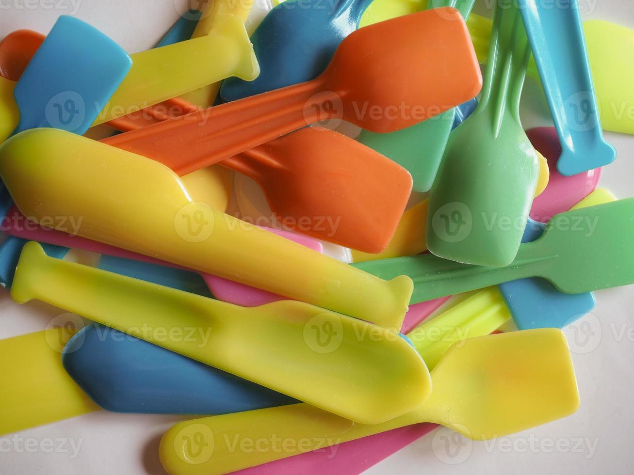 disposable plastic spoons photo