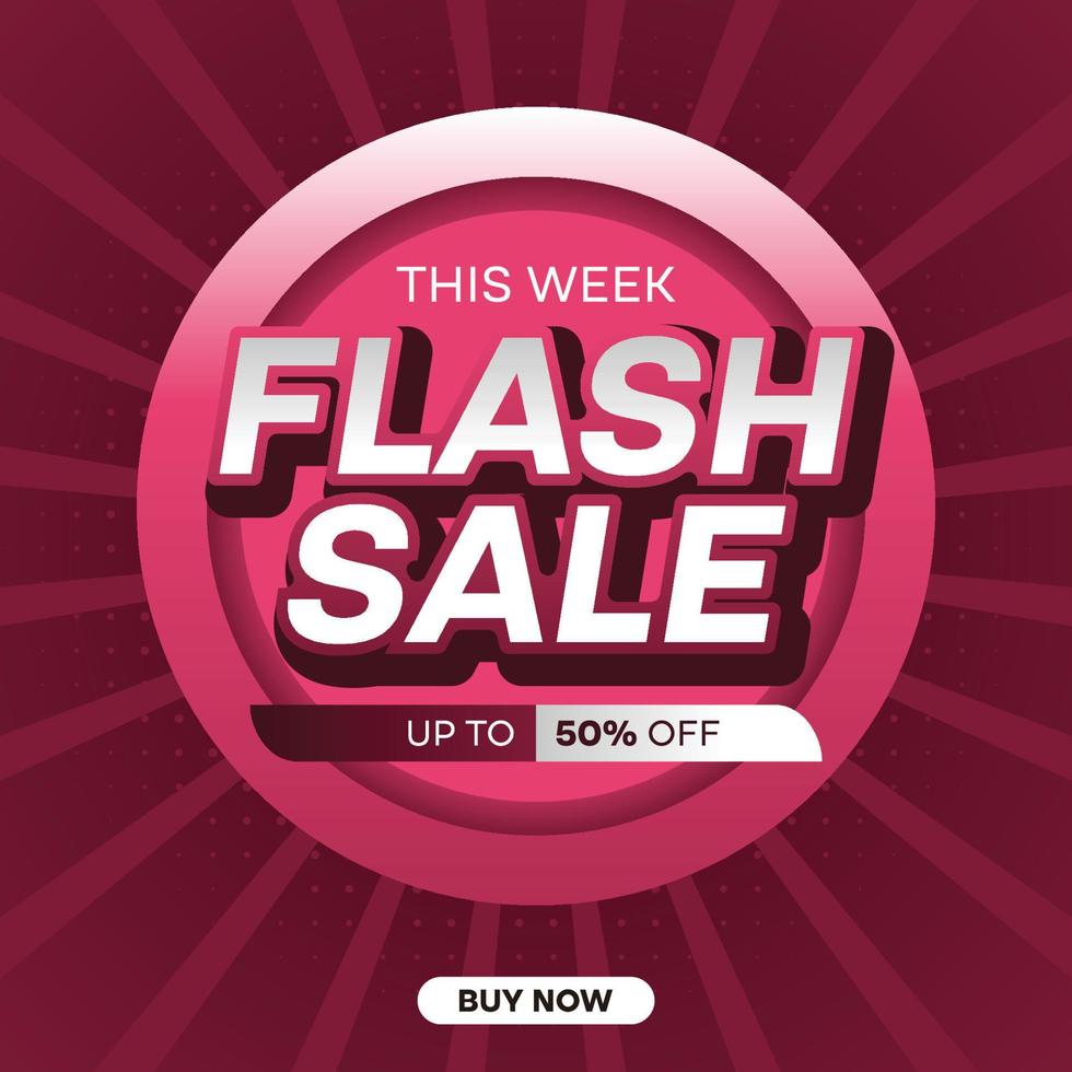 Flash Sale Banner Template Design vector