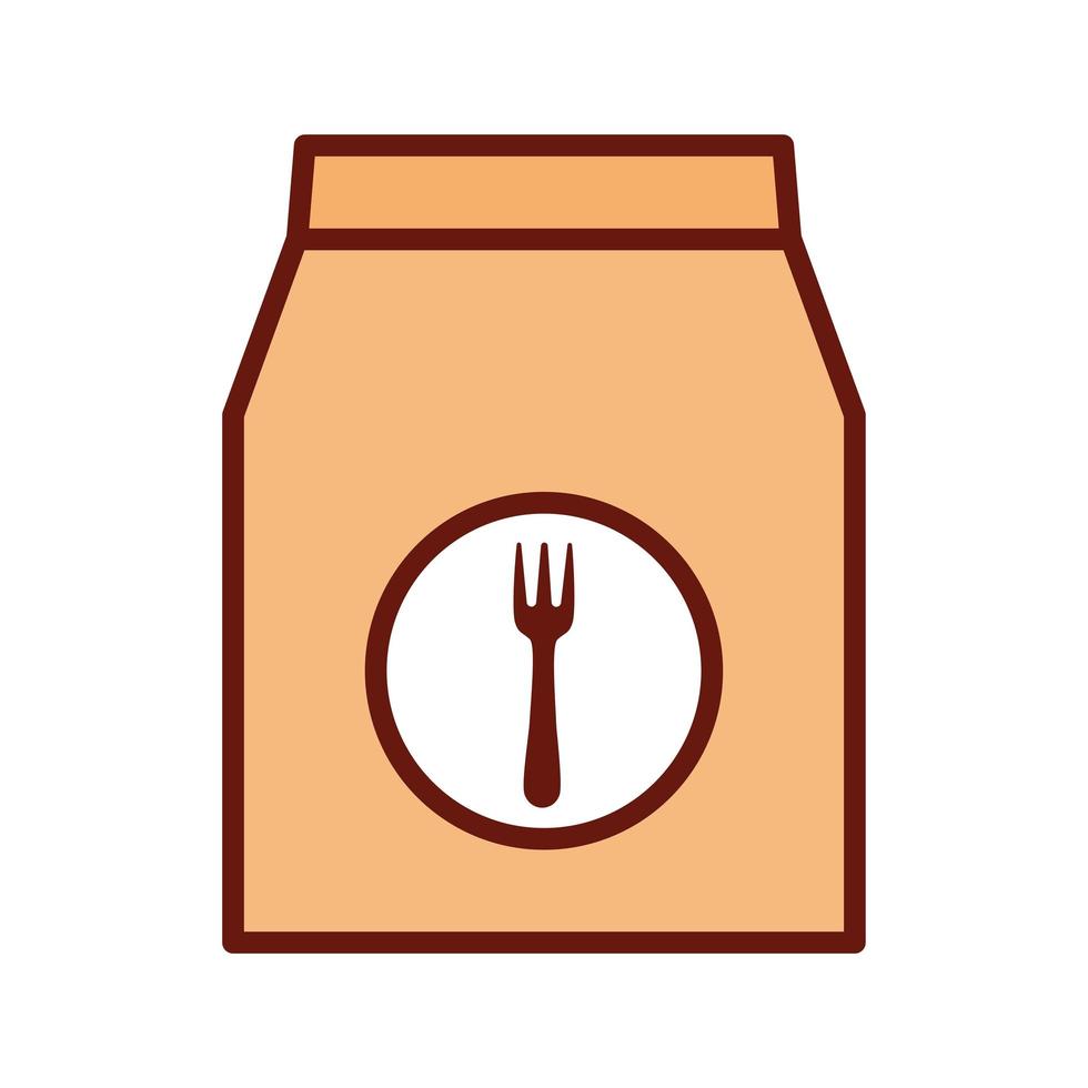 food bag with a fork in the middle of it vector