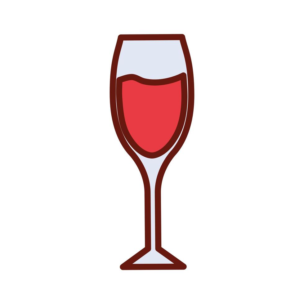 glass with wine inside of it vector