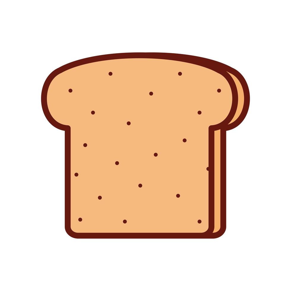 bread baked over a white background vector