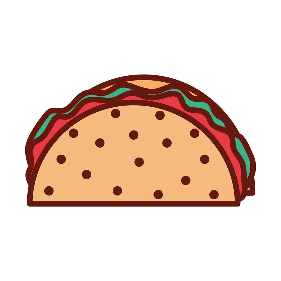 taco with vegetables on a white background vector