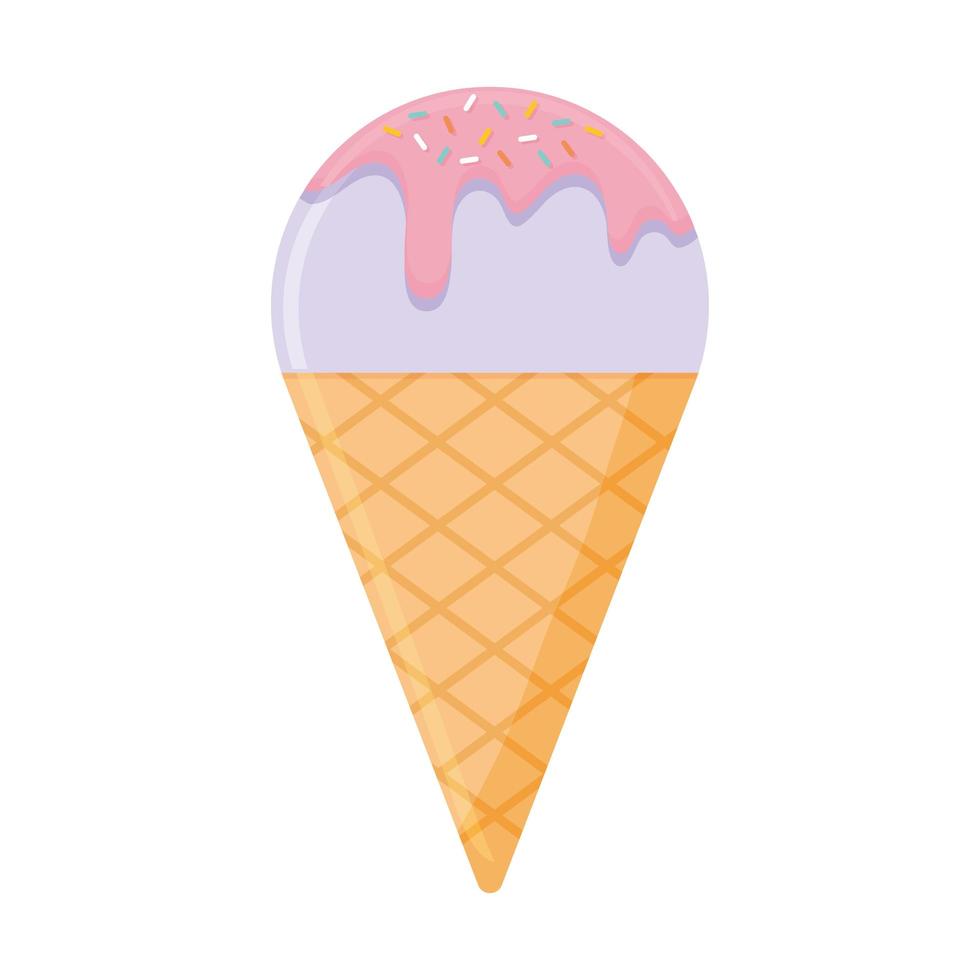 ice cream with a purple color in a cone vector