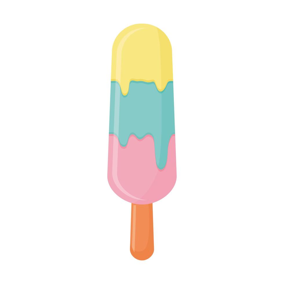 ice cream with a pink, green and yellow color vector