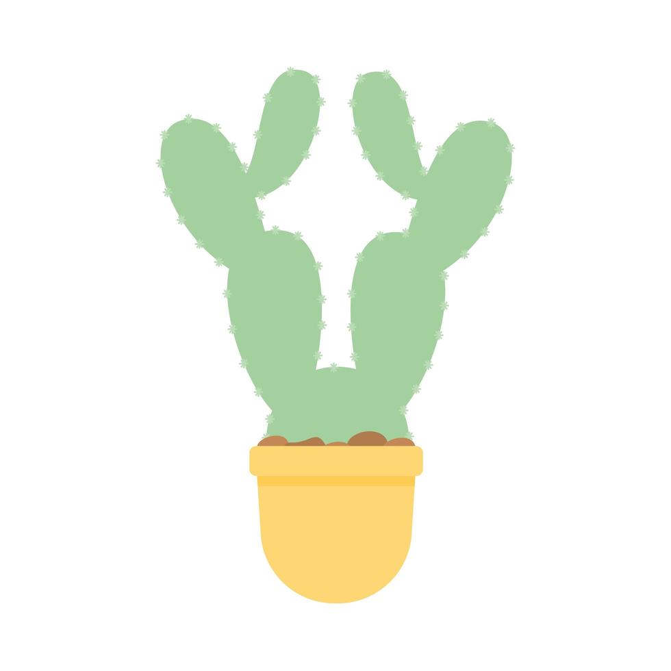 cactus con un color verde sobre un fondo blanco vector