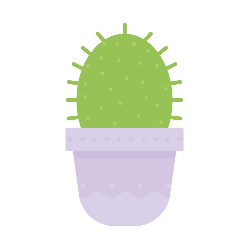 cactus over a ligth purple pot vector