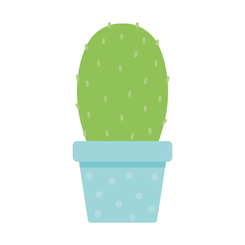 cactus over a pot in a white background vector
