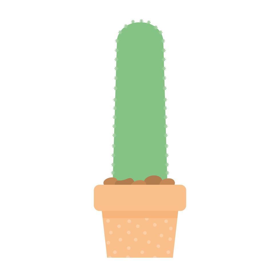 cactus sobre una maceta naranja vector