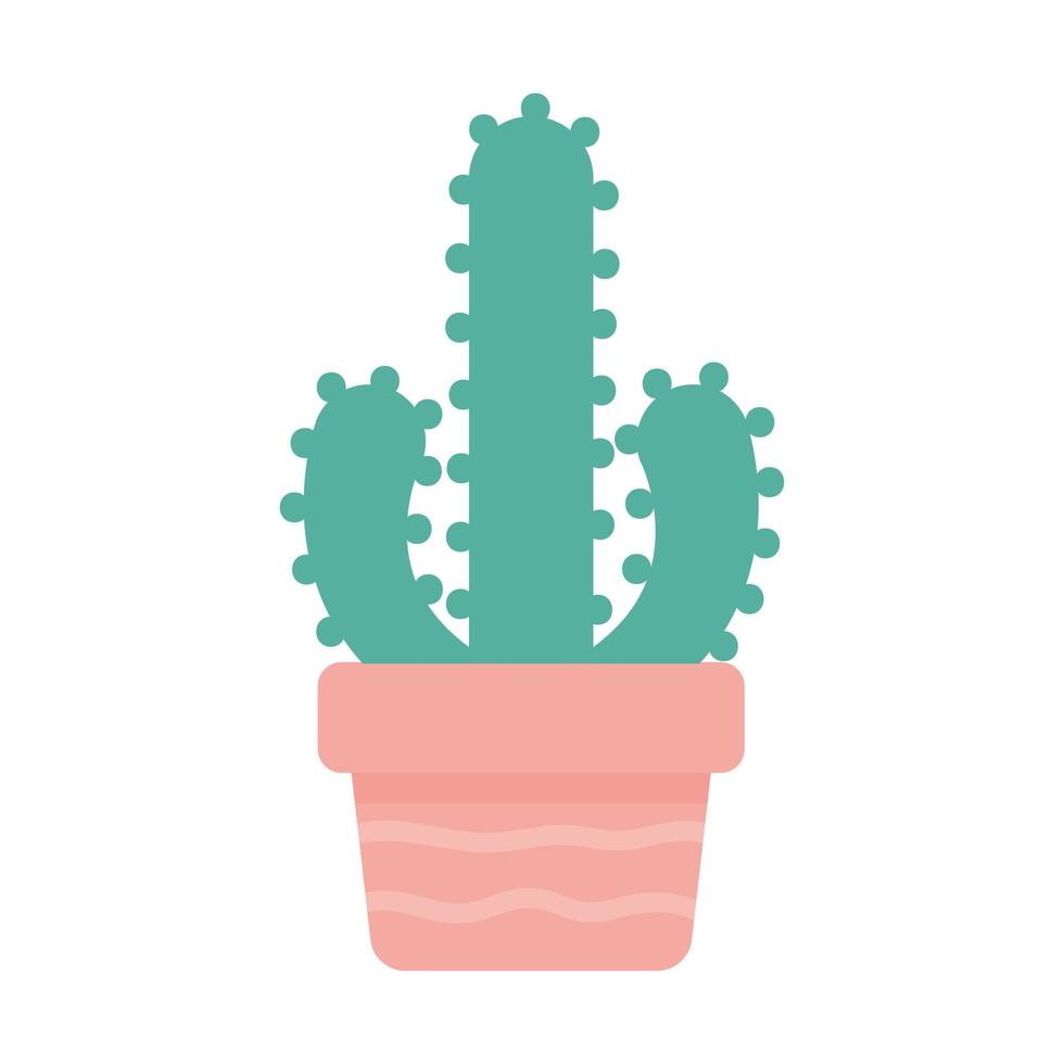 cactus over a pink color pot on a white background vector