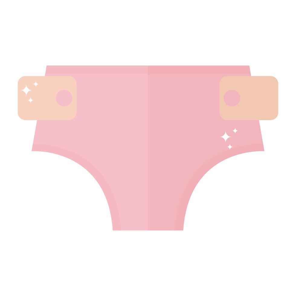 baby diaper with a pink color vector