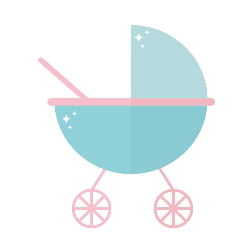 baby pram with a blue color vector