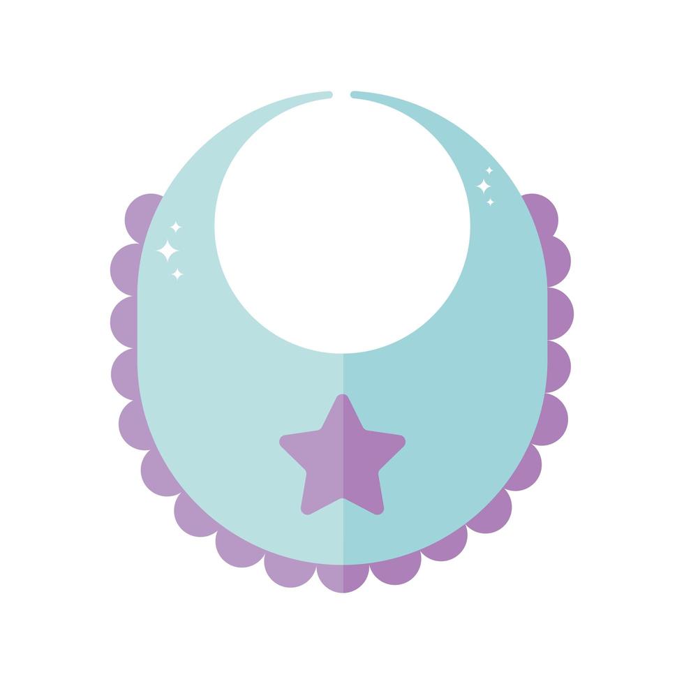 baby bib with a blue color and one star in the middle of it vector
