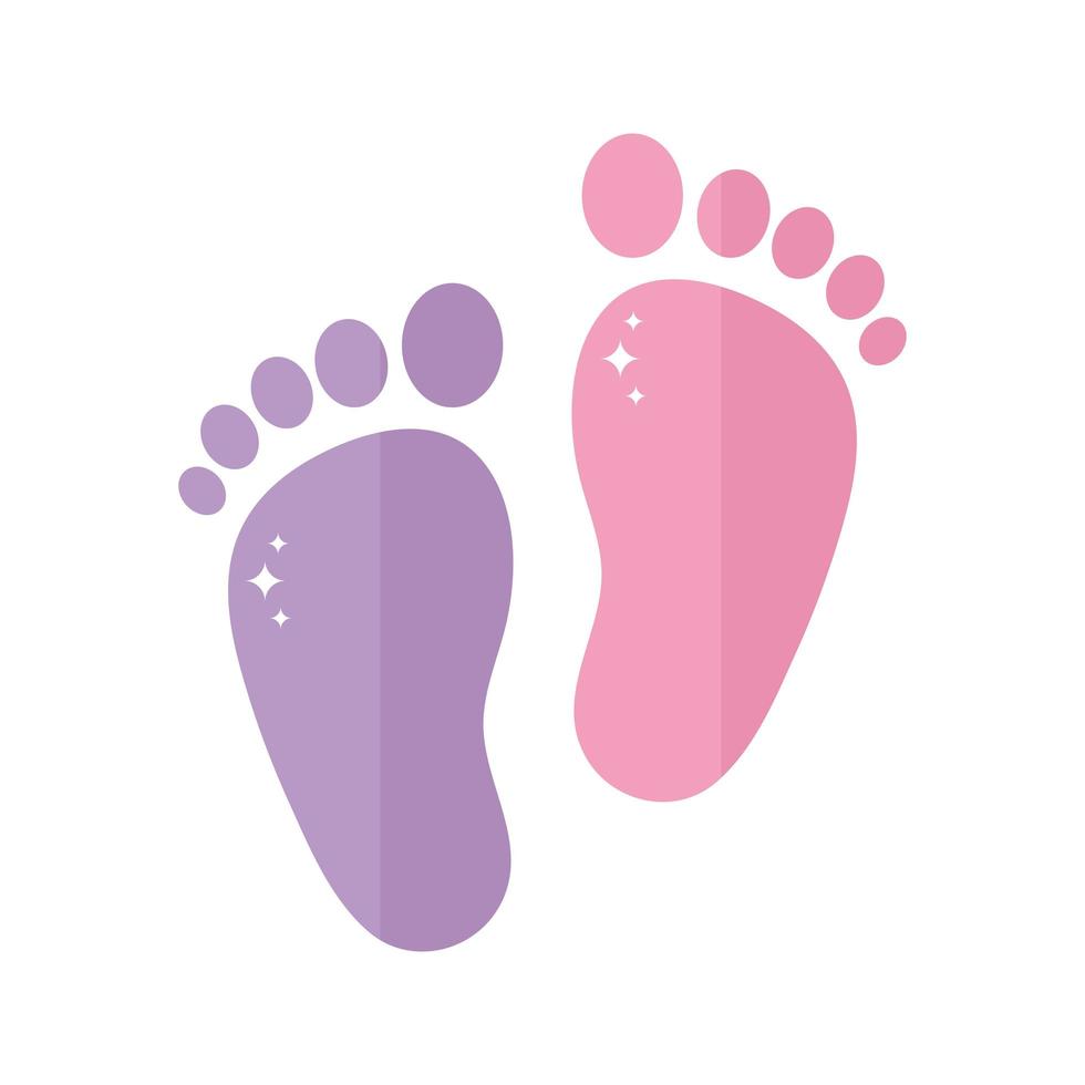 baby feet on a white background vector