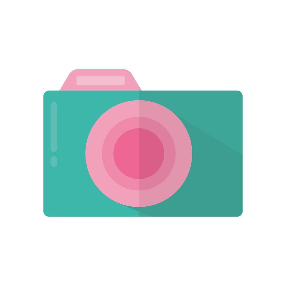 cámara con un color verde y rosa vector
