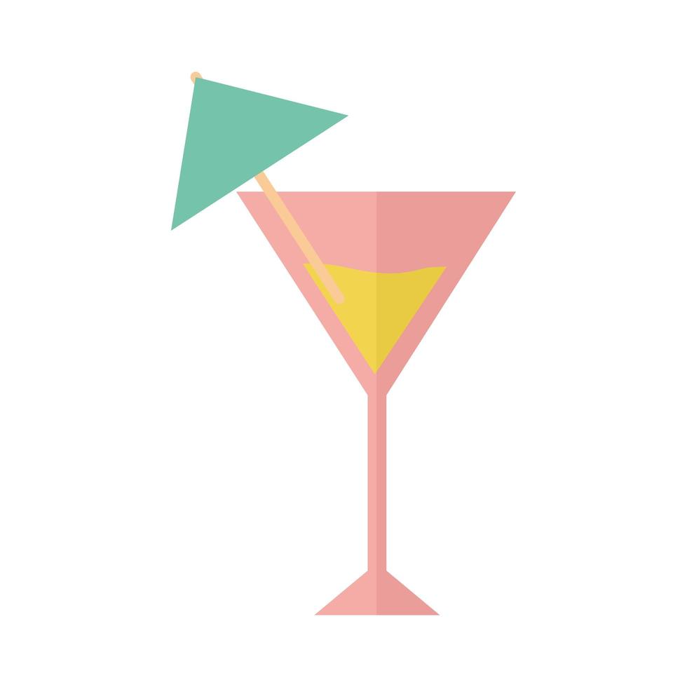 glass with a one little umbrella vector