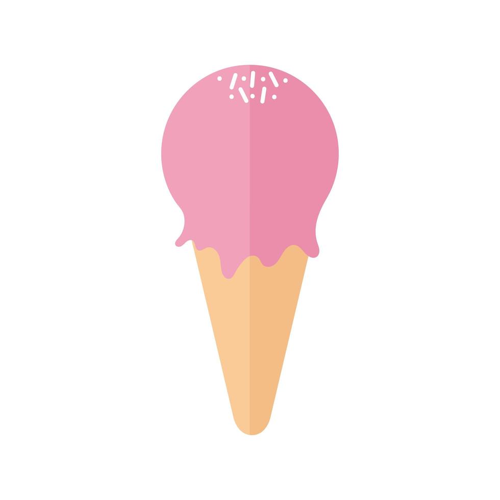 helado de color rosa vector