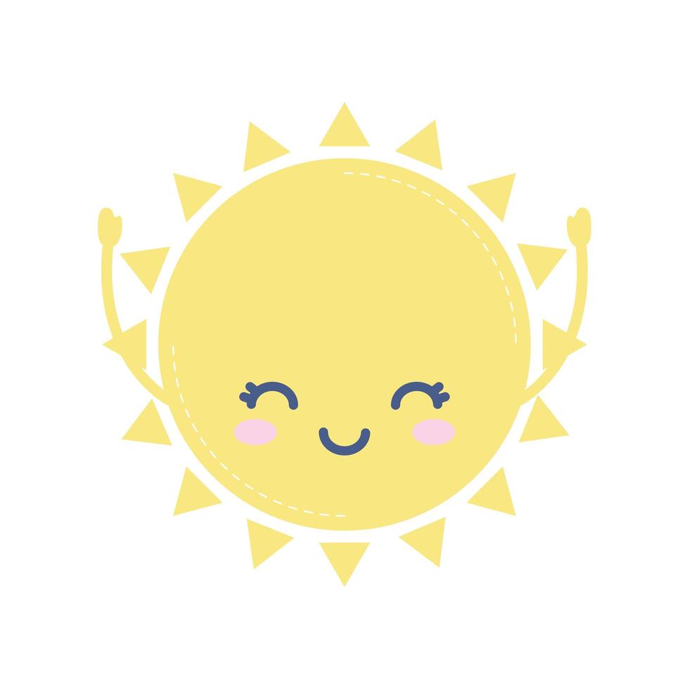 sun smiling weather icon on white background vector