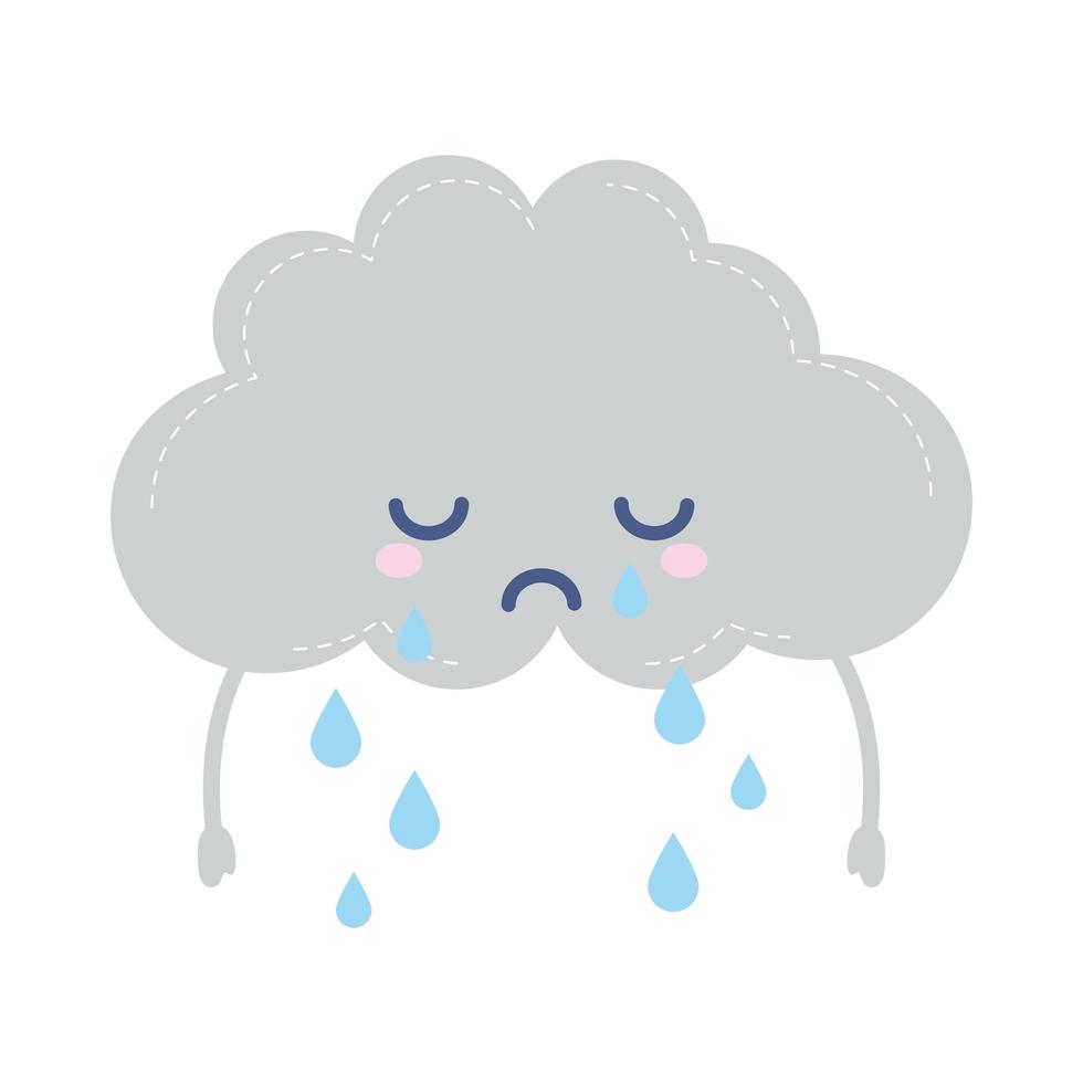 weather icon of a crying cloud on white background 4428764 Vector Art ...