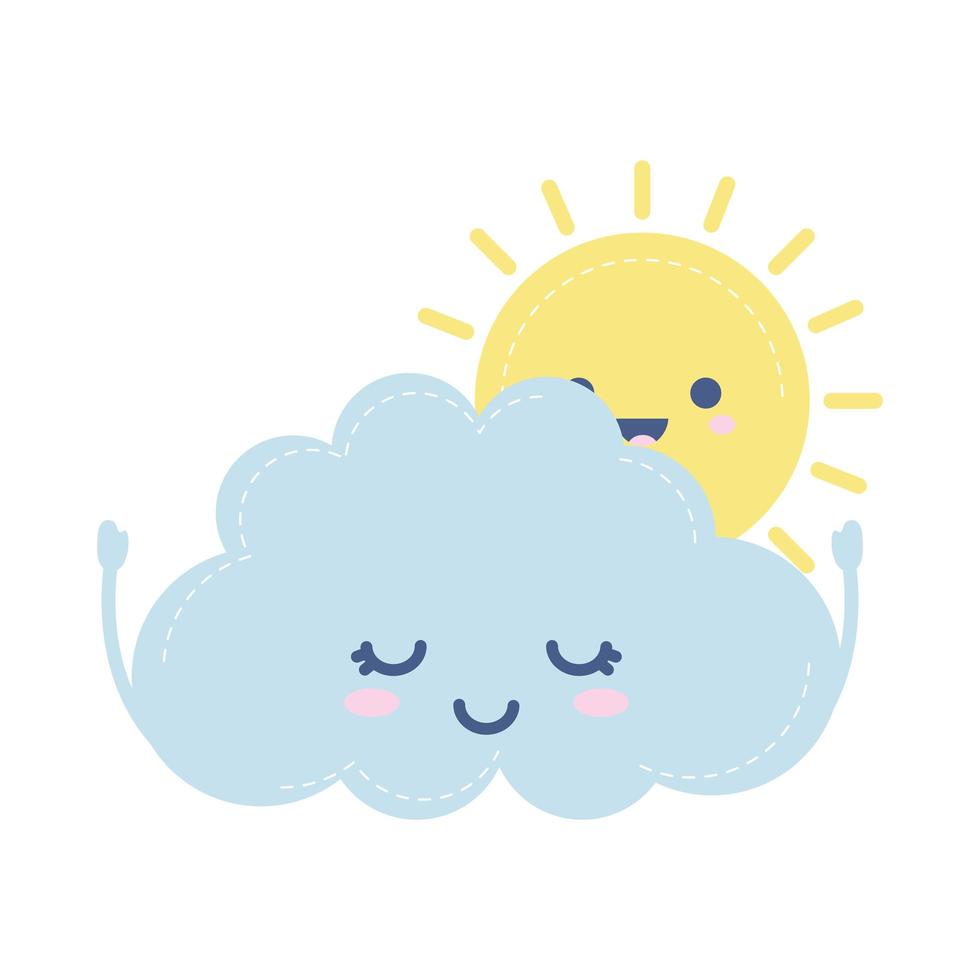 weather icon of an cloud with one shiny sun vector