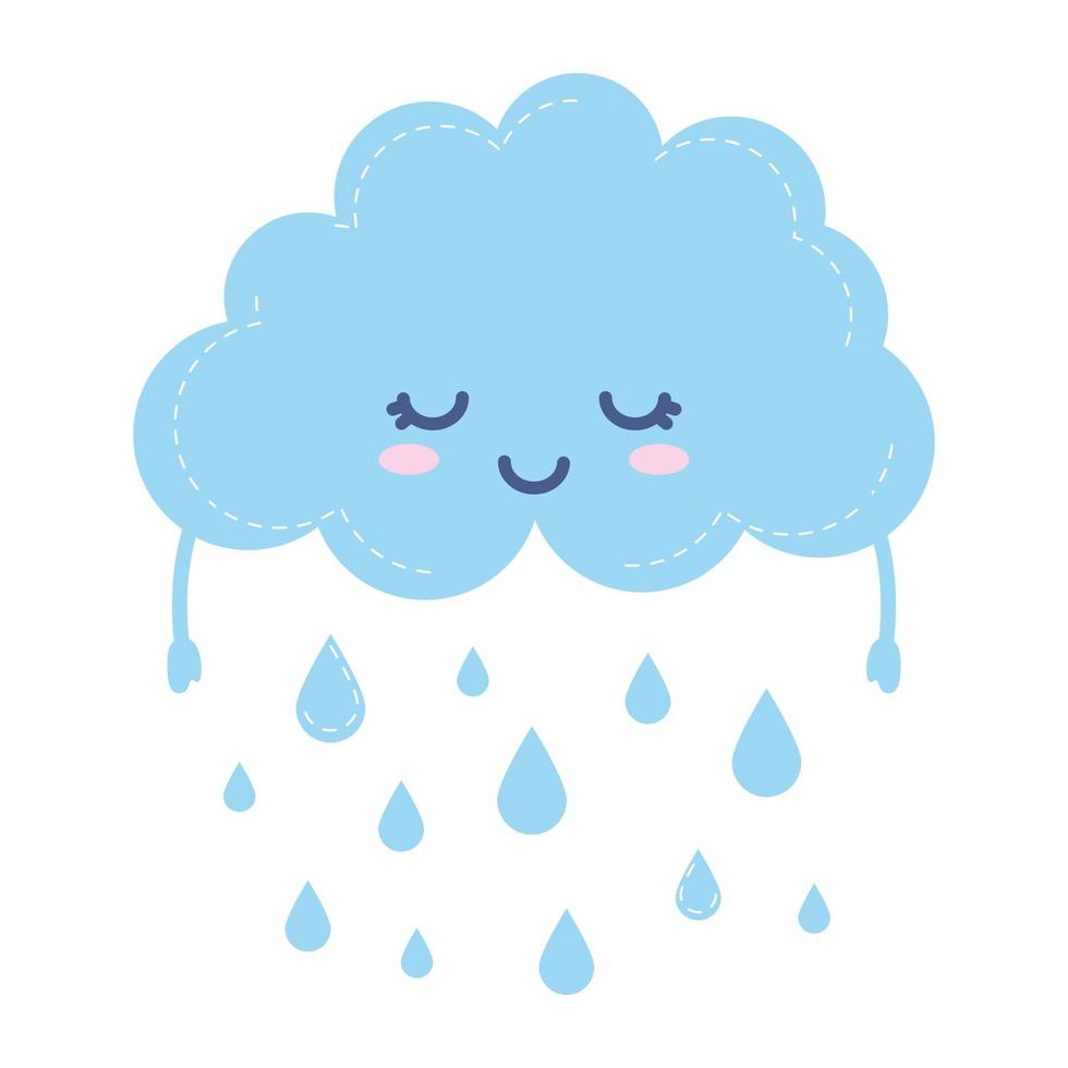 weather icon of a raining cloud on white background vector