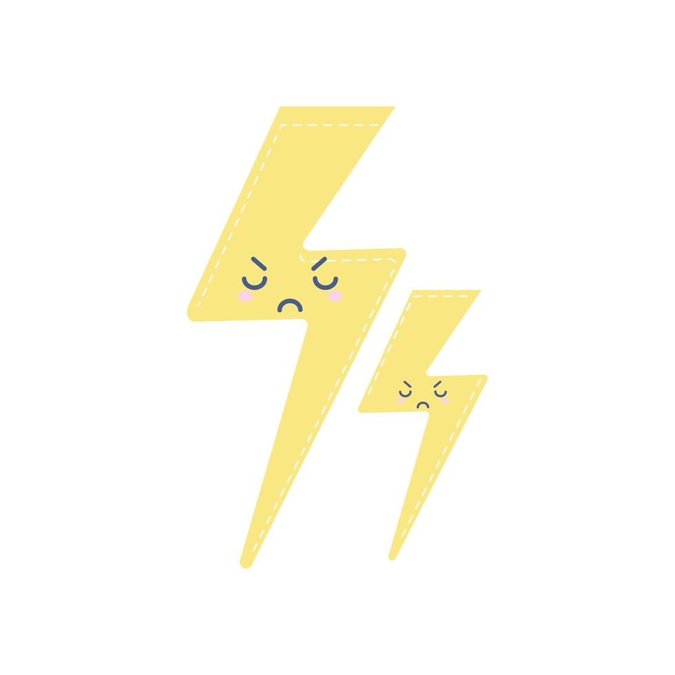 weather icon of an group of angry thunders vector