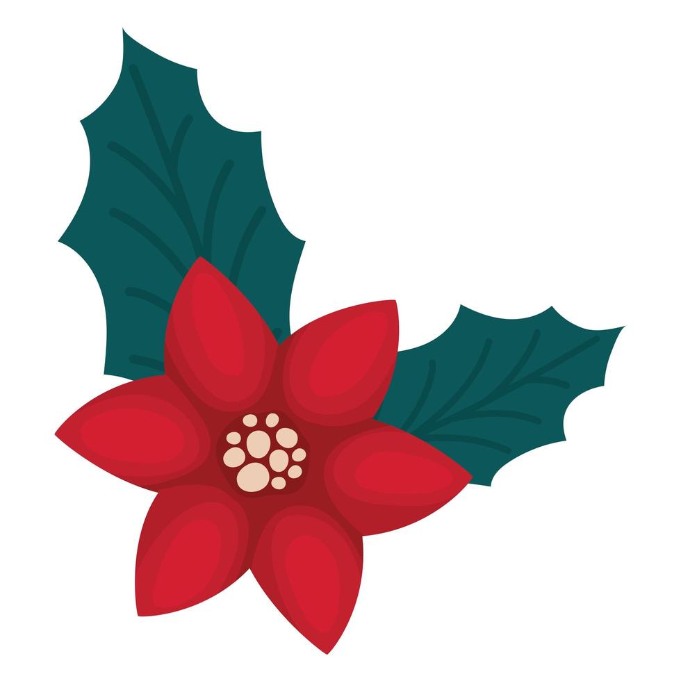 red poinsettia design vector