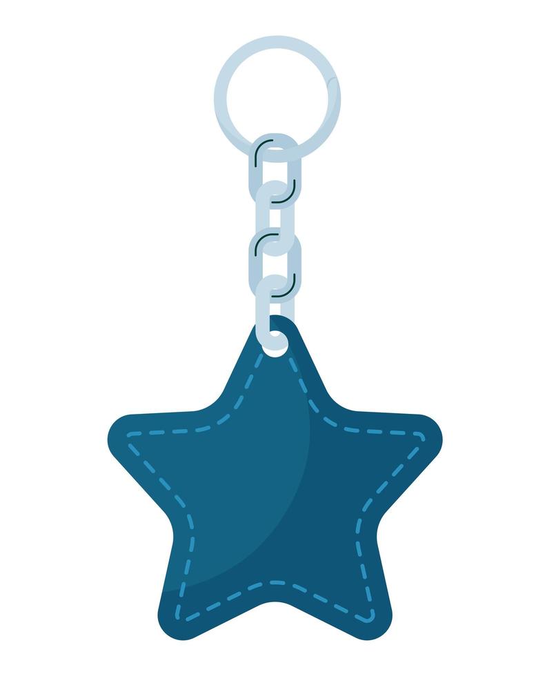 blue star keychain vector