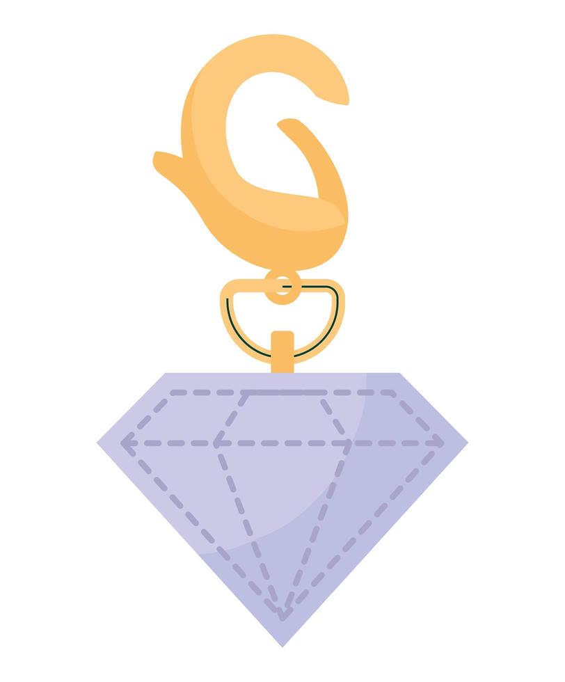 diamond keychain design vector