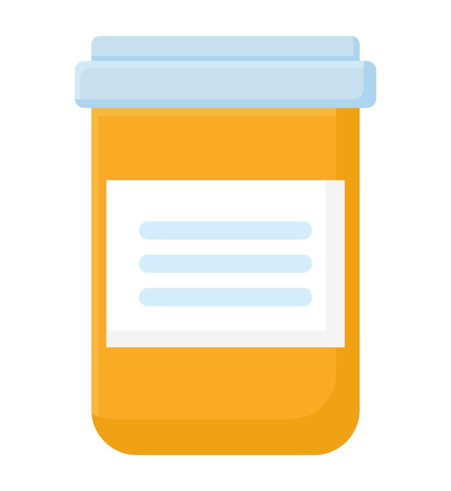 yellow medical bottle vector