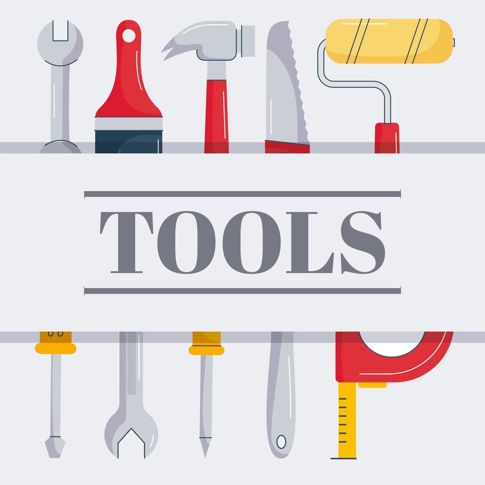 construction tools card vector