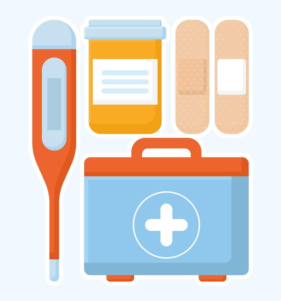 four medical items vector